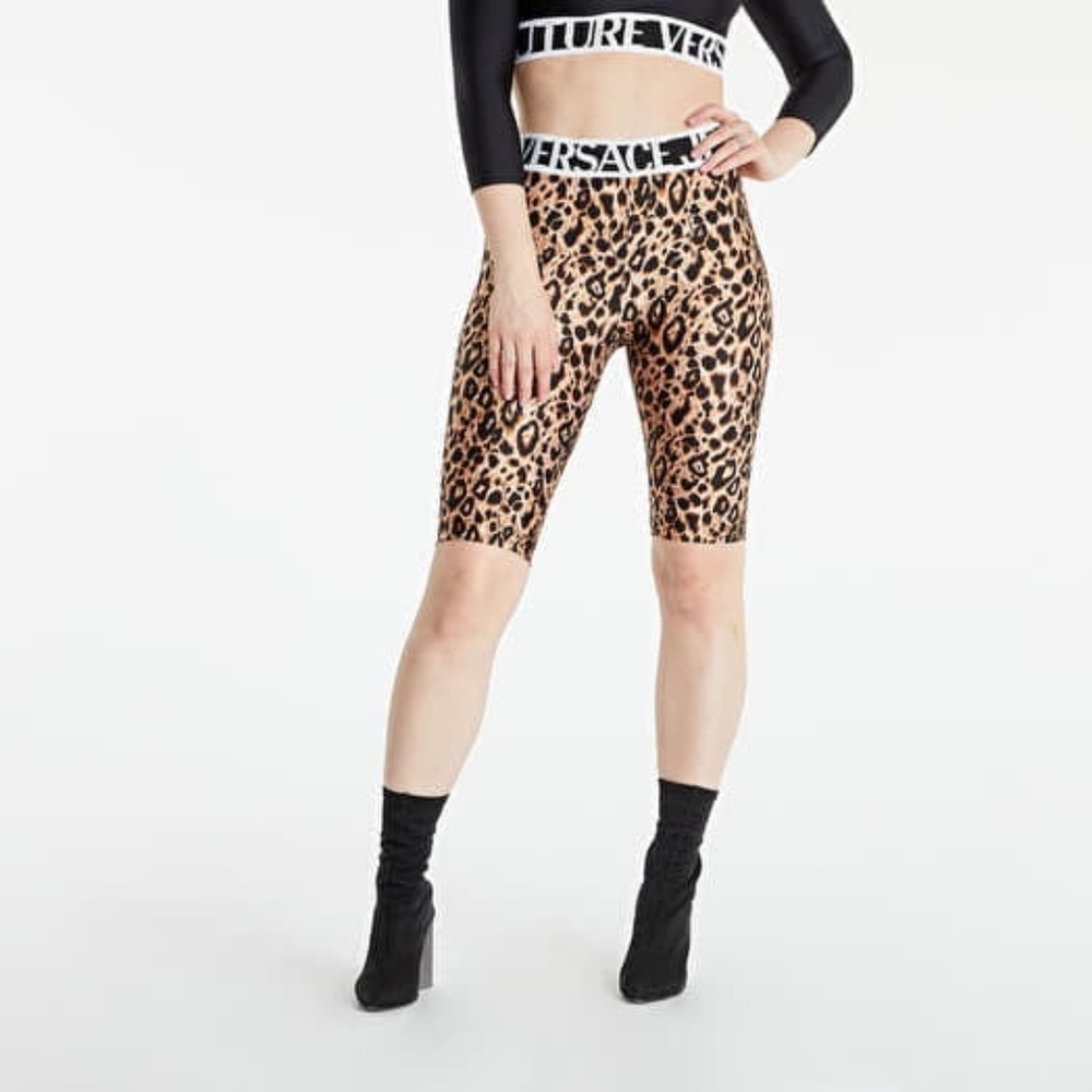 Versace Leopard Print Shorts USA Size 10, Italy Size 46